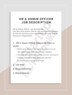 Admin Officer Job description