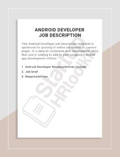 Android Developer job description