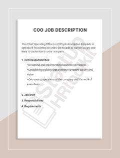 COO Job description