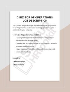 Director of Operations job description