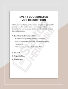 Event Coordinator job description