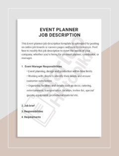 Event Planner job description