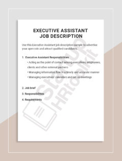 Executive Assistant job description
