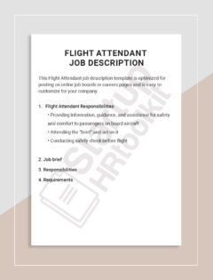 Flight Attendant Job description