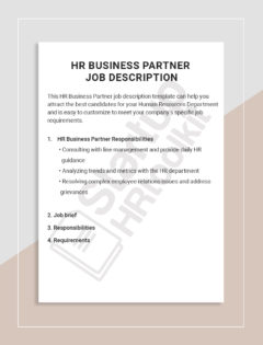 HR Business Partner job description