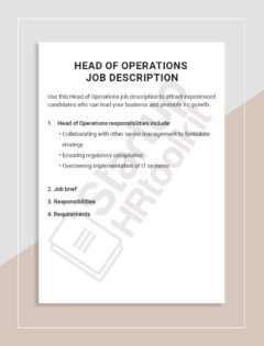 Head of Operations job description