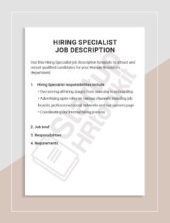 Hiring Specialist job description