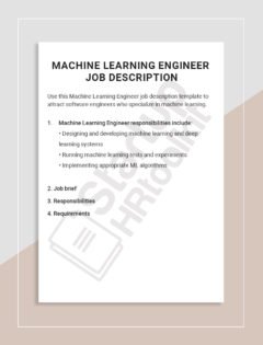 Machine Learning Engineer job description