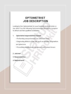 Optometrist job description