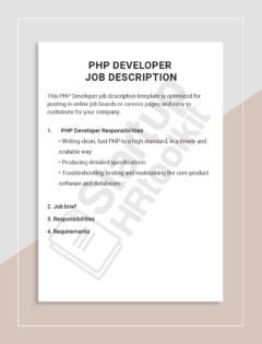 PHP Developer job description