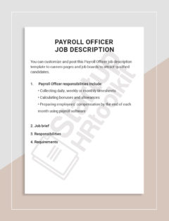 Payroll Officer Job description