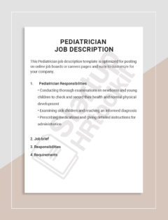 Pediatrician Job description