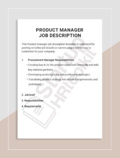 Product Manager job description