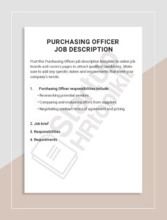 Purchasing Officer Job description