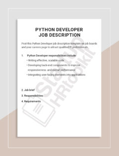 Python Developer job description