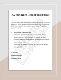 QA Engineer job description