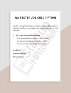 QA Tester job description