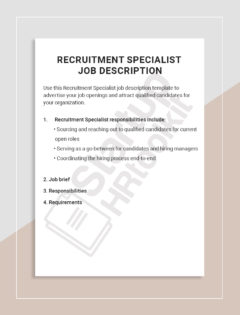 Recruitment Specialist job description