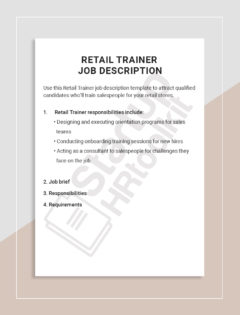 Retail Trainer job description