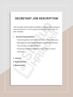 Secretary Job description