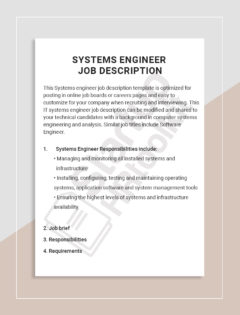 Systems Engineer job description