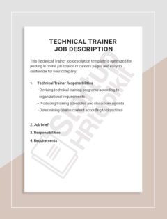 Technical Trainer job description