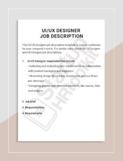 UI-UX Designer job description