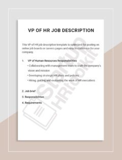 VP of HR job description