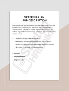 Veterinarian job description