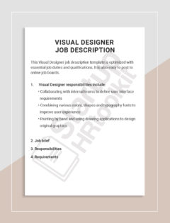 Visual Designer job description
