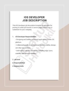 iOS Developer job description