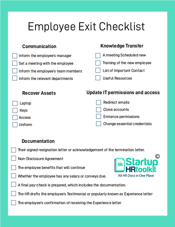 employee exit checklist