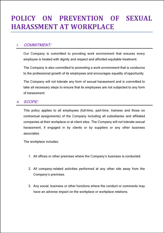 POSH Policy Template - Download Free Format | PDF | Word