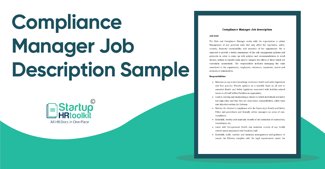 Compliance Manager Job Description Sample