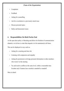 Open Door Policy in Workplace - Download - Word | PDF