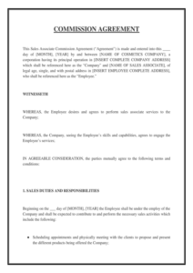 Commission Agreement Template: Download | PDF | Word