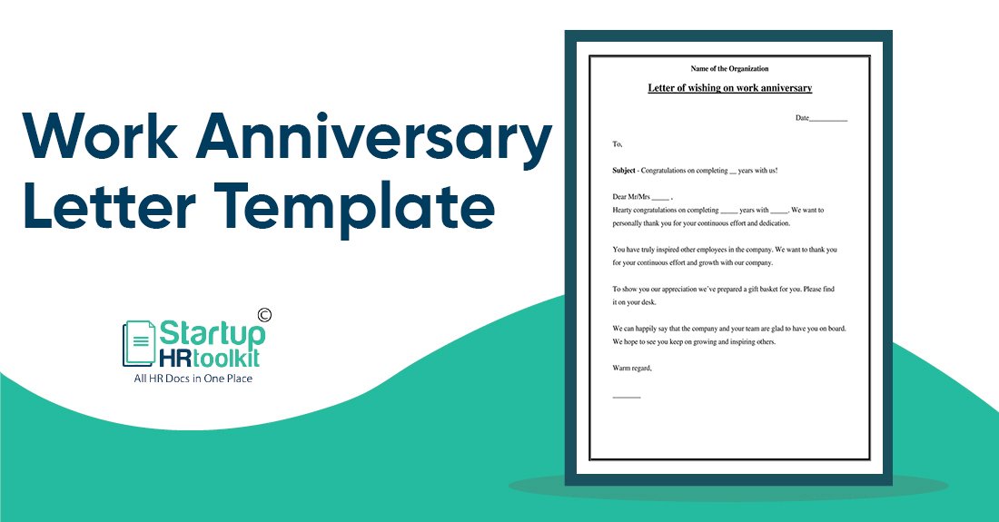 work anniversary letter template