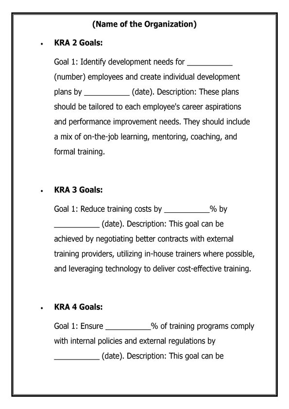KRA & Training & Development Sample_5
